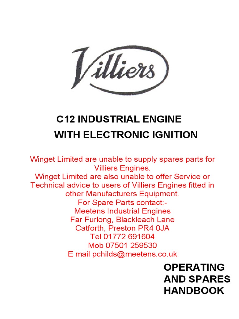 Villiers C12 Ops Manual Electronic Ignition PDF PDF Vehicles