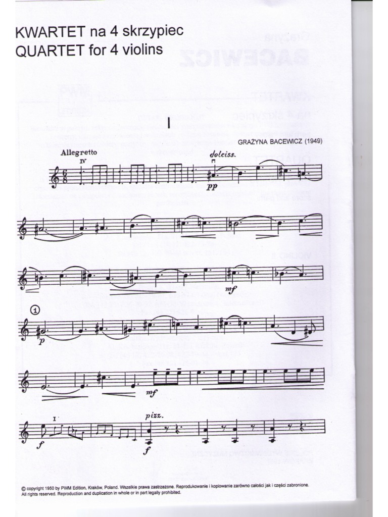 Bacewicz Violin Quartet