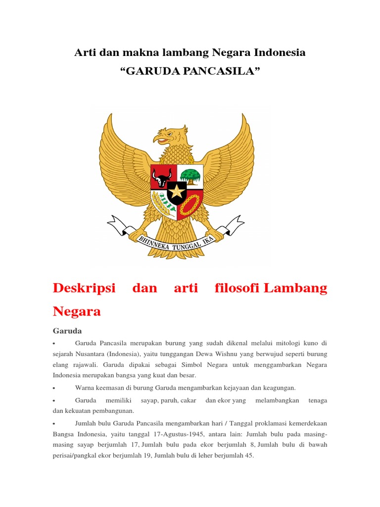 Makna Lambang Negara Garuda Pancasila | PDF | Filsafat | Agama ...