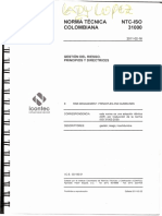 NTC ISO 31000 Gestion Del Riesgo. Principios y Directrices