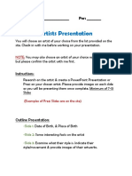 Artists Presentation Worksheet