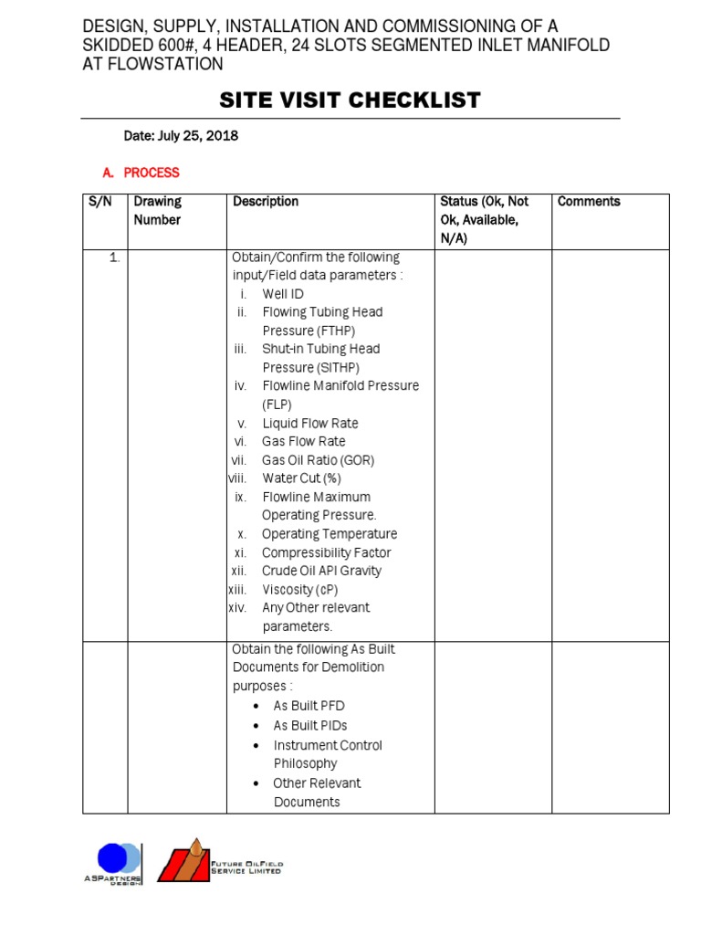 pre study site visit checklist