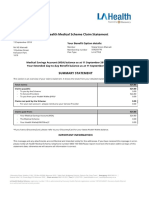 LA Health Medical Scheme Claim Statement: Statement Number: 5 Your Benefit Option Details