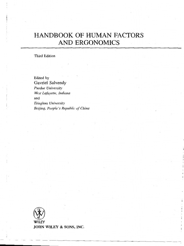 Handbook of Human Factors and Ergonomics: Gavriel Salvendy | PDF ...