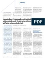 Community-Based Participatory Research Contributions to Intervention Research- The Intersection of Science and Practice to Improve Health Equity Wallerstein Duran