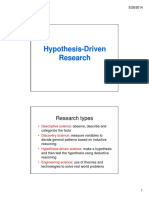 Hypothesis-Driven Research Hypothesis-Driven Research