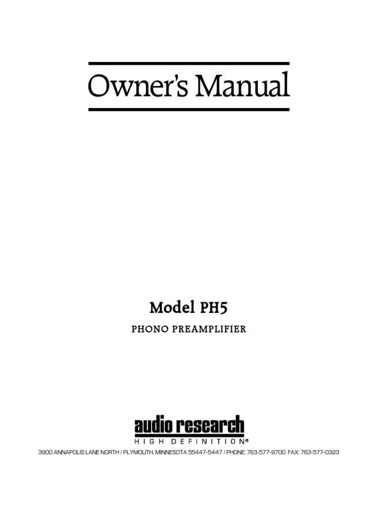 PH5 Manual PDF | PDF | Amplifier | Electrical Connector