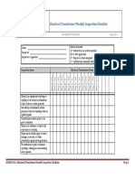 Electrical Transformer Inspection Checklist Form