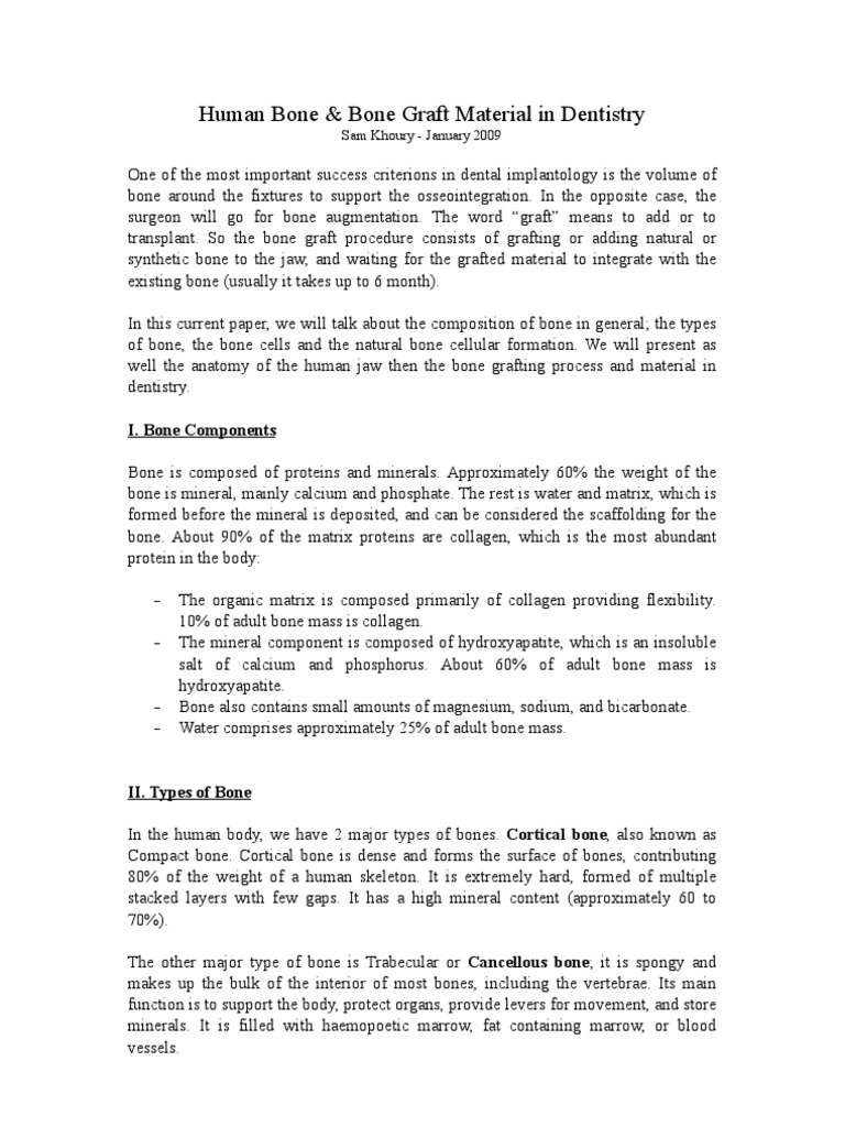 Bone & Graft Material | PDF | Osteoblast | Bone