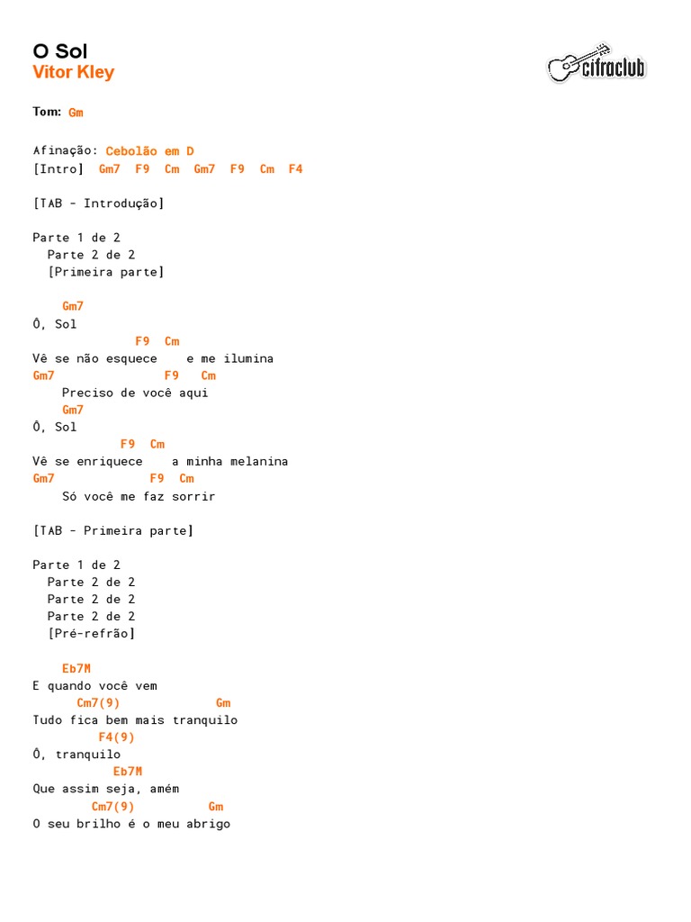 Cifras e Letra de 