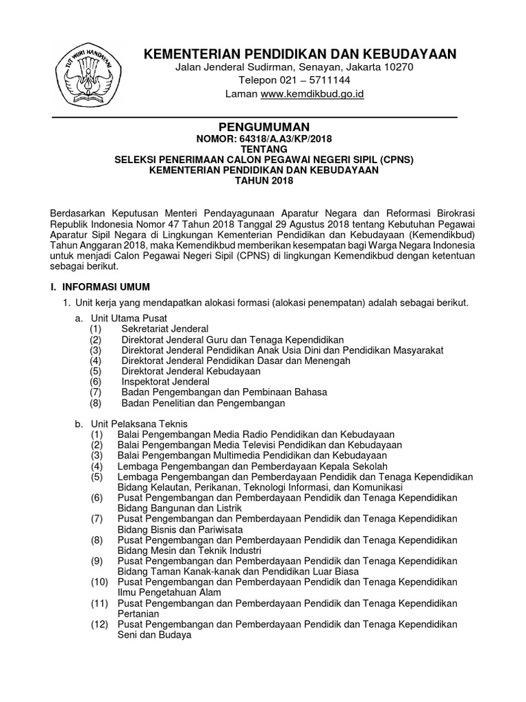 Kemendikbud Contoh Surat Lamaran Cpns Guru 2018 Tulis ...