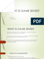 What Is Game Sense?: Class 4E Miss Alhamwi