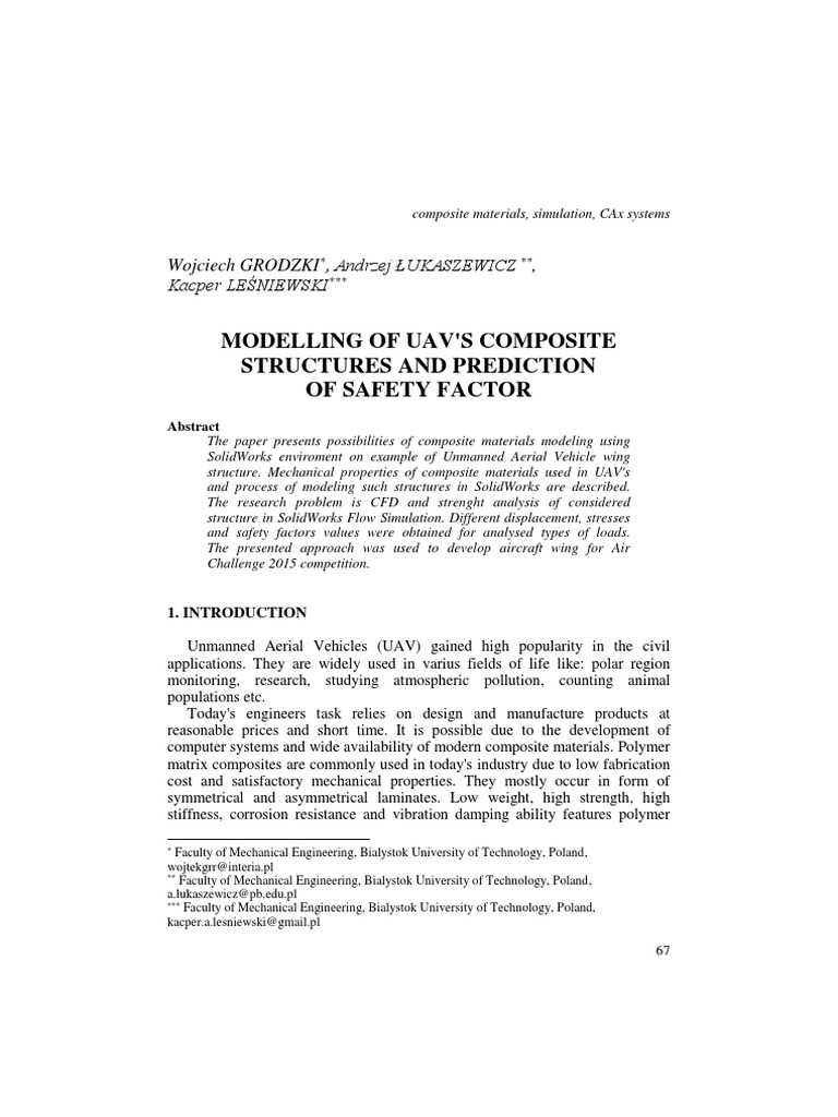 UAV Composite Wing Safety Modeling | PDF | Composite Material ...