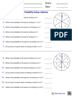 Calculating Probabilities Using a Spinner Worksheet