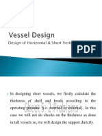 Design of Horizontal & Short Vertical Vessels