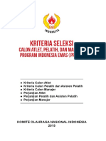 Kriteria Seleksi Calon Atlet Pelatih Dan Manajer PDF