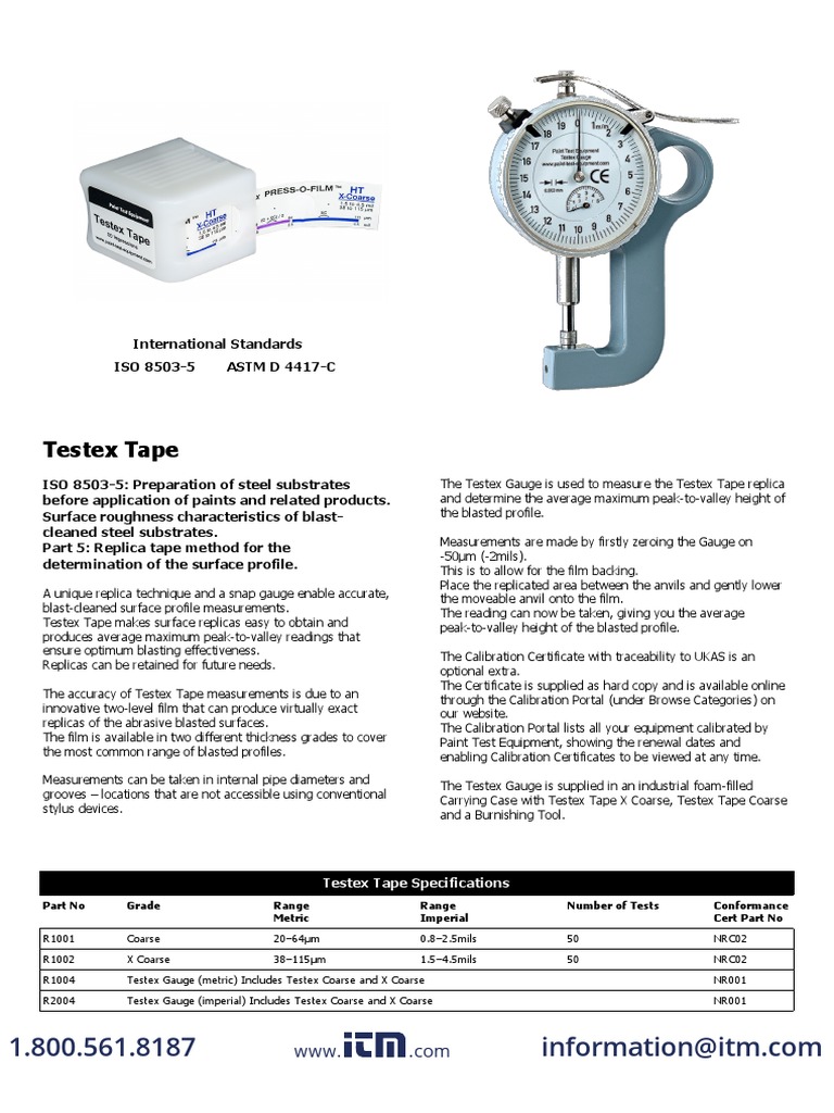 ctapedatasheet.pdf Surface Roughness Calibration