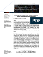 Effect of Plyometric and Weight Training Programs On Vertical Jump in Female Basketball Players