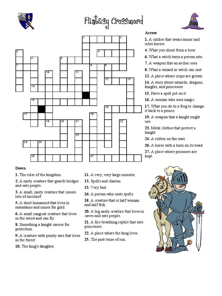 Fantasy-Themed Crossword Clues | PDF | Magician (Fantasy) | Fantasy