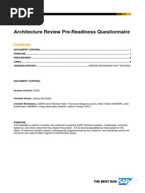ARI.065 ArchitectureReview PreReadinessQuestionnaire