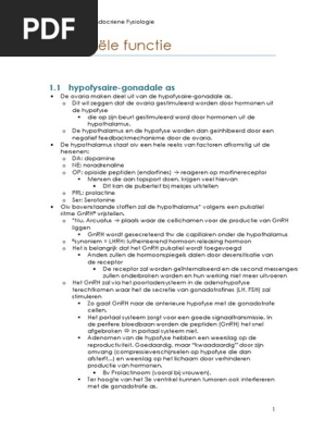 Endocriene Fysiologie Samenvatting