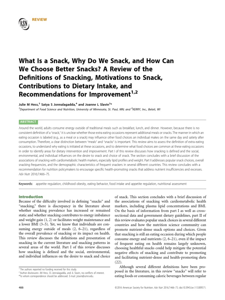 Understanding Snacks and Snacking | PDF | Eating | Obesity
