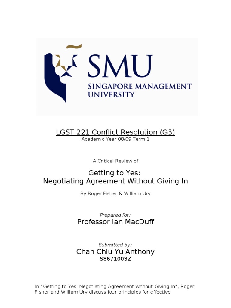 Getting to yes book summary pdf negotiation psychological concepts