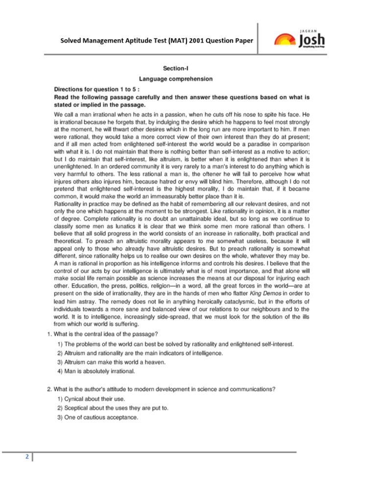 Amu Mba Entrance Exam Sample Papers Pdf