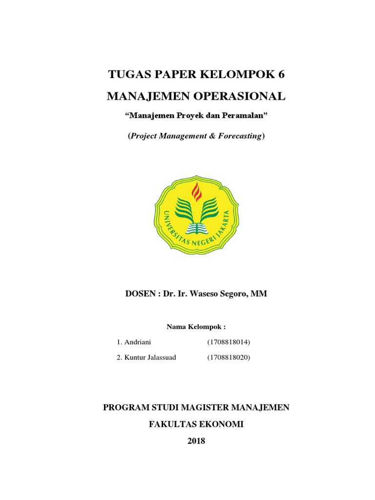 Proyek Manajemen Forecasting Kelompok 6 Docx
