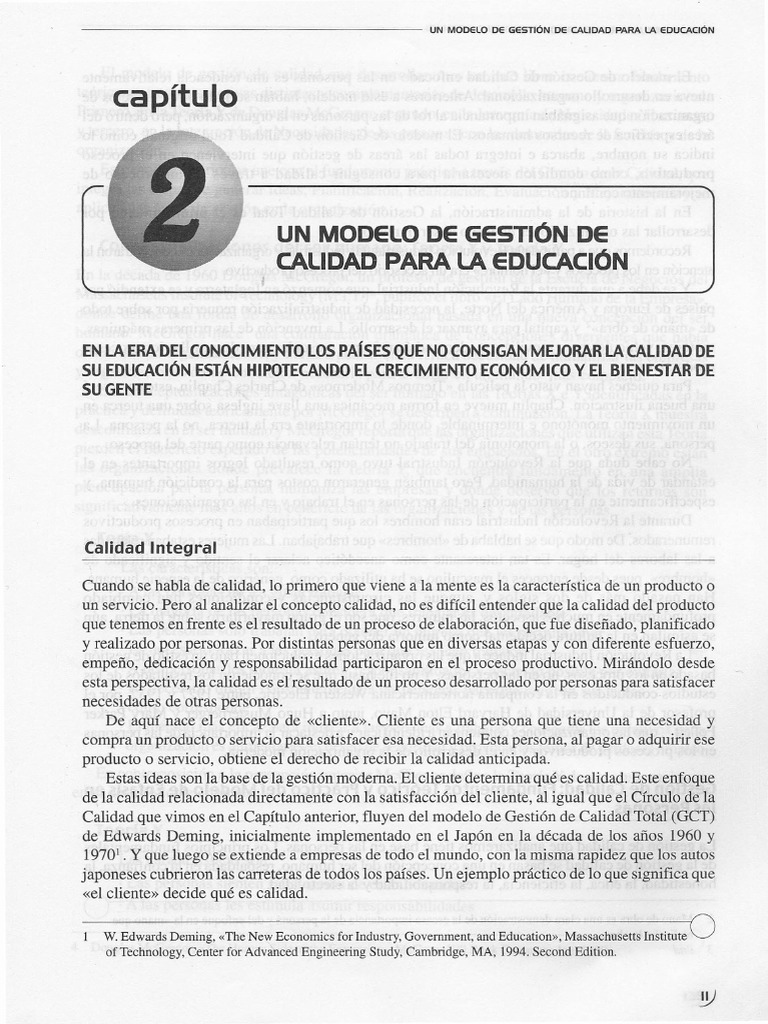 Cap 2 Un Modelo de Gestión de Calidad para La Ed.0001 | PDF | Calidad ...
