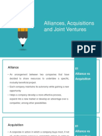Alliance, Acquisitions, Joint Ventures, Strat Formulation