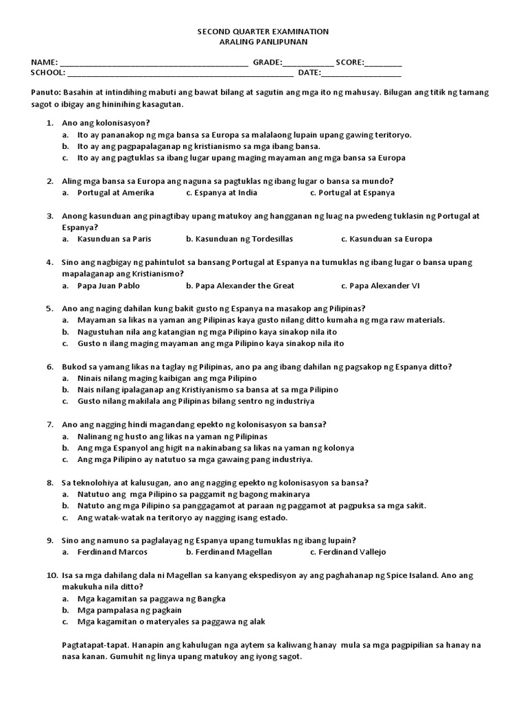 SECOND QUARTER EXAMINATION GRADE 5.docx