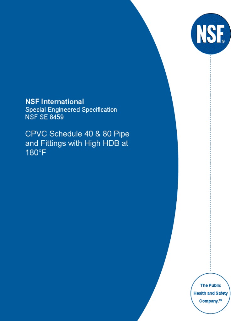 Codes For CPVC Used PDF Pipe (Fluid Conveyance) Polyvinyl Chloride
