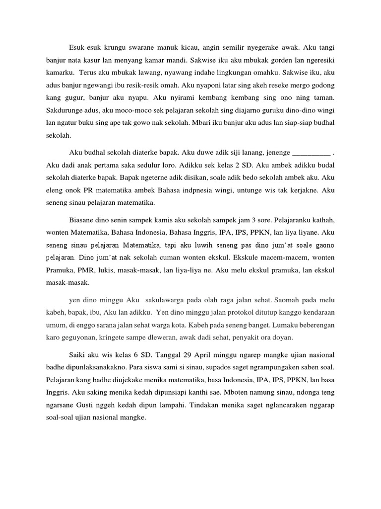 Karangan Bahasa Jawa