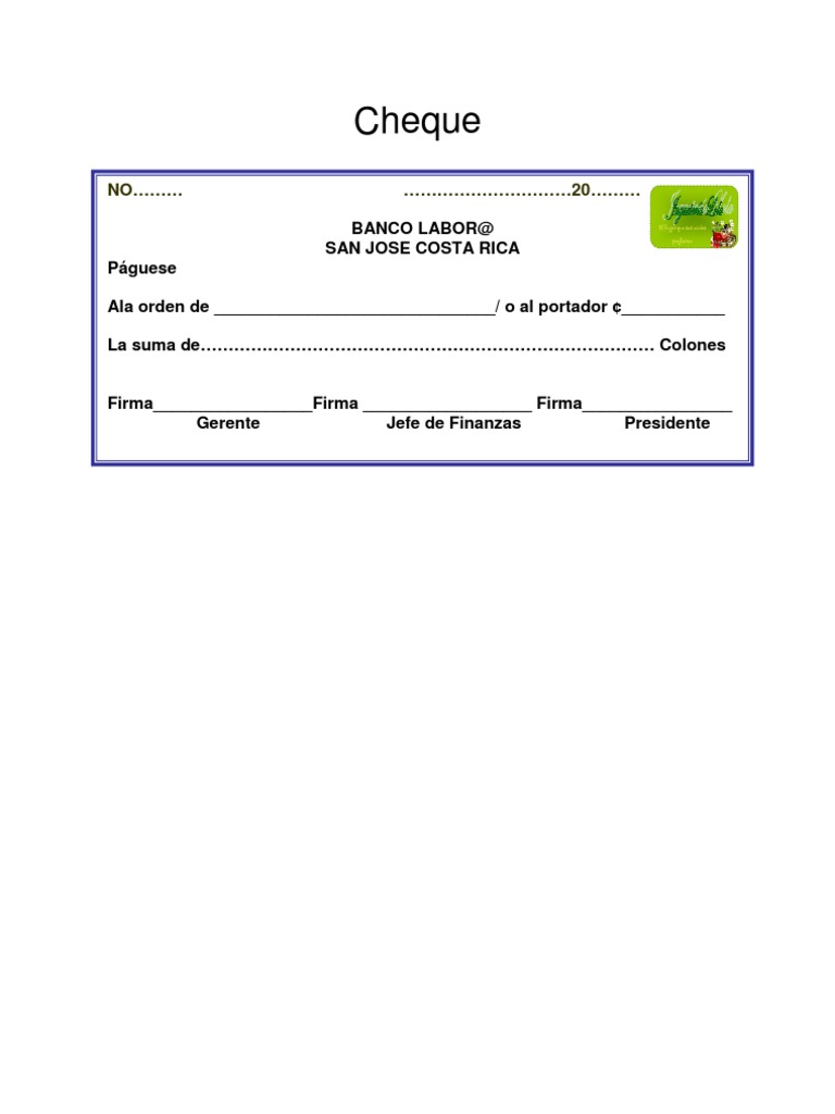 Cheque | PDF