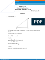 CBSE X Maths Board Paper 2012 Solution