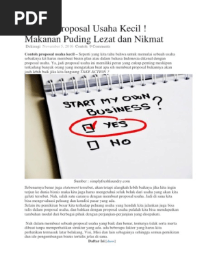 Contoh Proposal Usaha Kecil