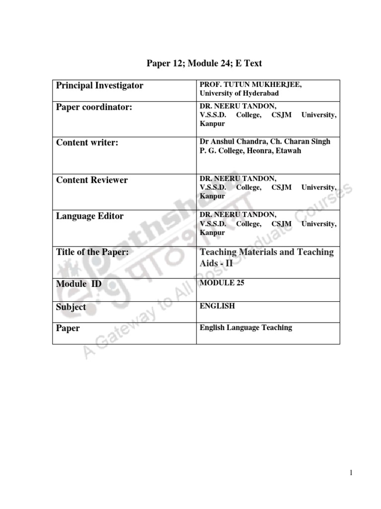 Teaching Material and Teaching Aids PDF PDF Teaching Method Teachers