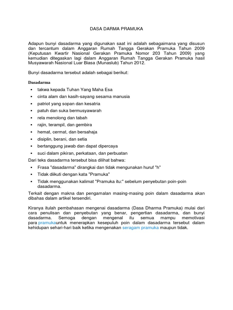 Dasa Darma Pramuka Pdf