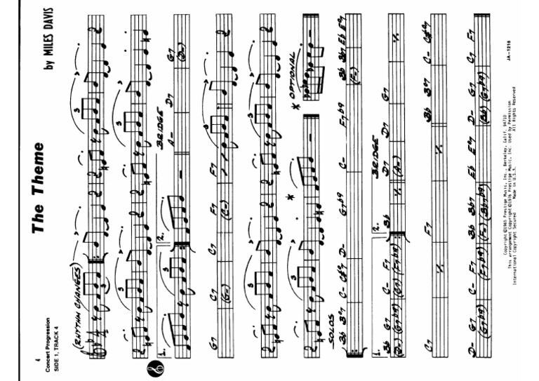 Miles Davis The Theme | PDF