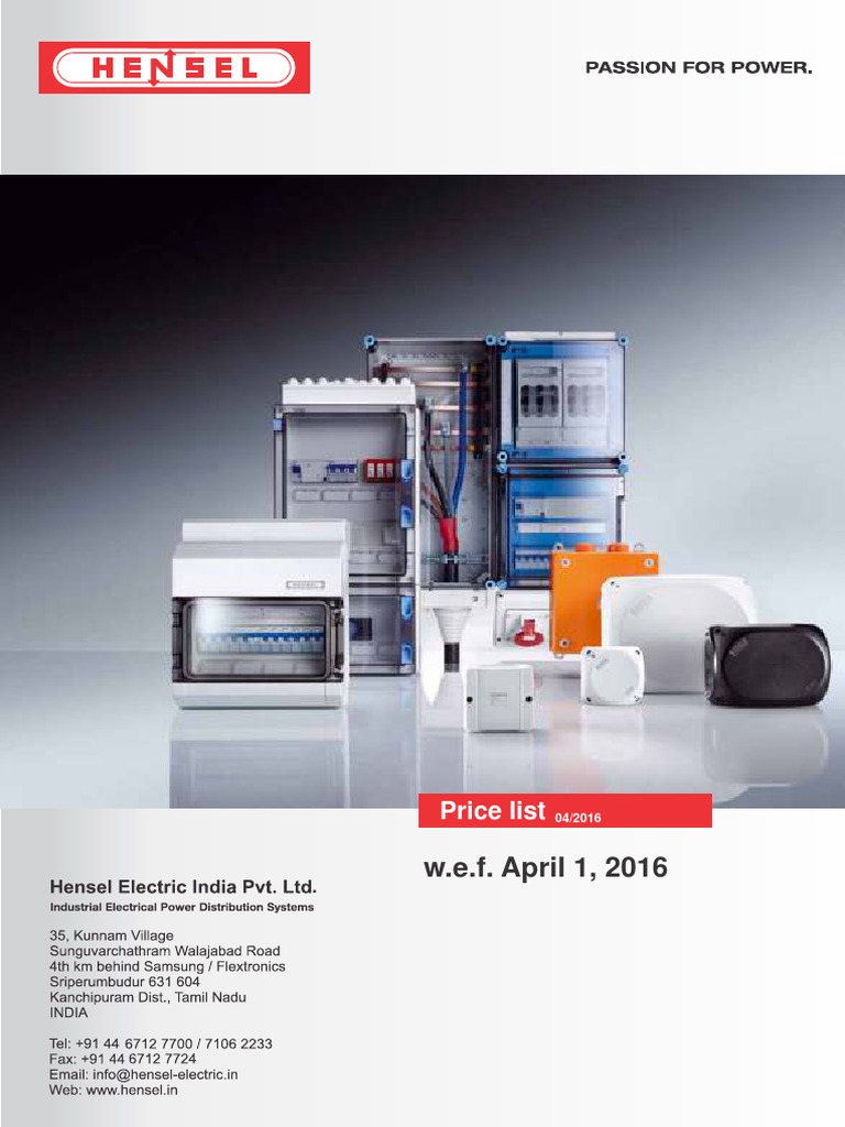 Hansel Pricelist 01.04.2016 PDF Building Engineering Machines