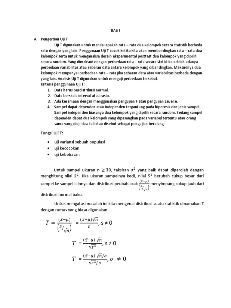 Uji T Dan Uji Z | PDF