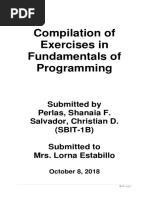 Compilation of Exercises in Fundamentals of Programming