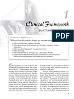 Clinical Framework: Articulation and Phonological Disorders