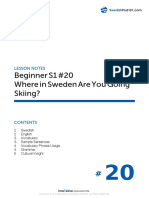 Beginner S1 #20 Where in Sweden Are You Going Skiing?: Lesson Notes
