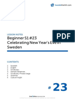 Beginner S1 #23 Celebrating New Year's Eve in Sweden: Lesson Notes