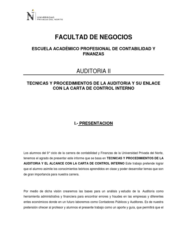Tecnicas y Procedimientos de La Auditoria | PDF | Auditoría | Contralor