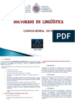 Convocatoria Doctorado en Linguistica PUCV 2019