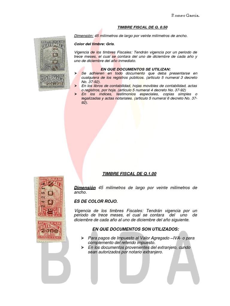 Explicacion y Uso de Timbres PDF | PDF | Información del gobierno ...