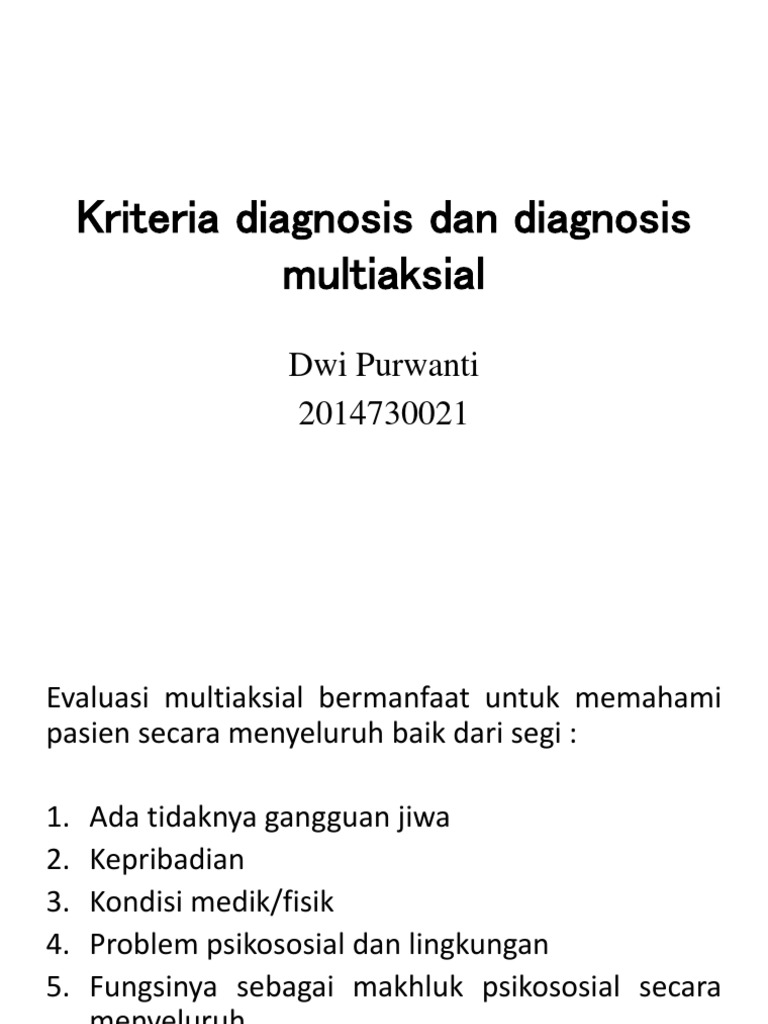 Kriteria Diagnosis Dan Diagnosis Multiaksial | PDF